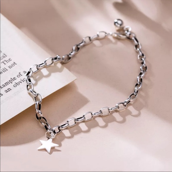 NEW 925 STERLING SILVER STAR PENDANT BRACELET, NICE BRACELET, CUTE BRACELET - Picture 5 of 9
